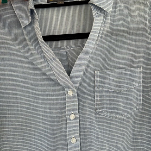 Outback Red Linen Long Sleeve Blouse Light Blue Size Small - Picture 3 of 4